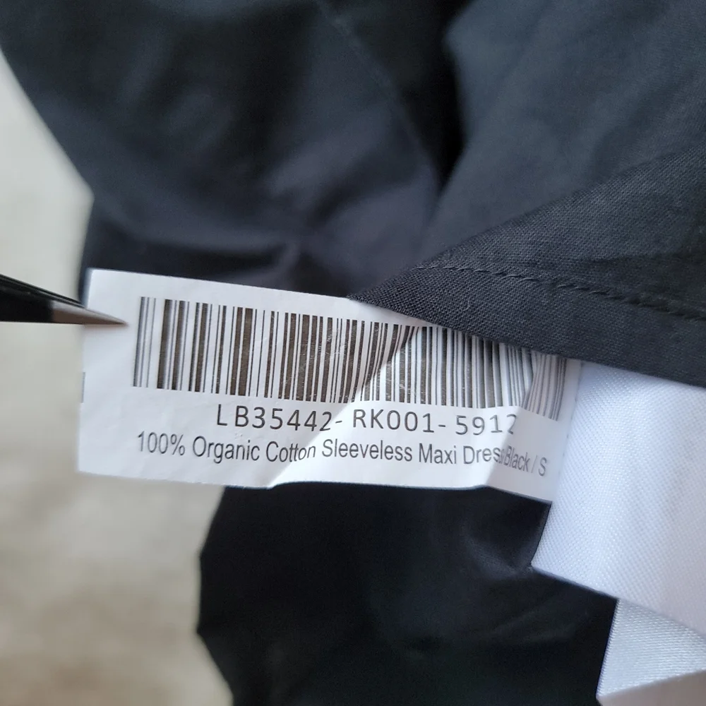 (sold) NWT Quince 100% Organic Cotton Sleeveless Maxi Dress, Black S - Picture 8 of 9